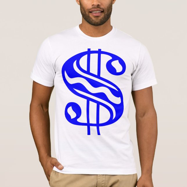 Camiseta Sinal de Dólar - Azul (Frente)