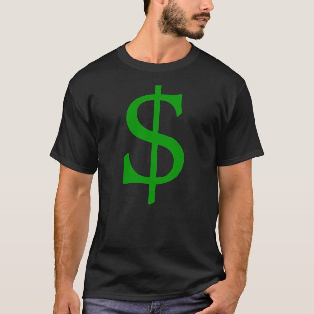 Camiseta Sinal de Dólar de Dinheiro Verde (Frente)