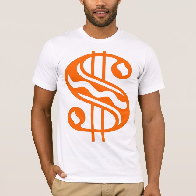 Camiseta Sinal de Dólar - Laranja (Frente)