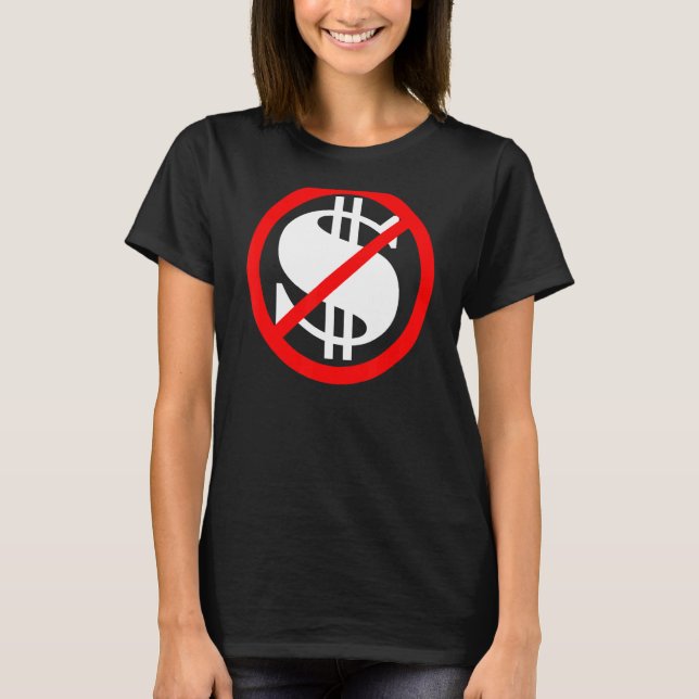Camiseta Sinal de Dólar sem Dinheiro (Frente)