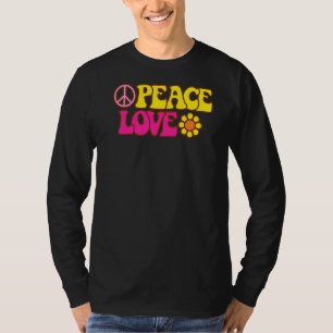 Camiseta Sinal de Energia Flor de Paz com Sinal Hippie 70