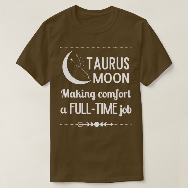 Camiseta Sinal de Engraçado Taurus Zodíaco Taurus Moon Comf (Frente do Design)