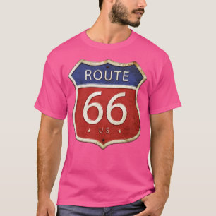 Camiseta Sinal de Estrada 66 dos Estados Unidos em Desvio