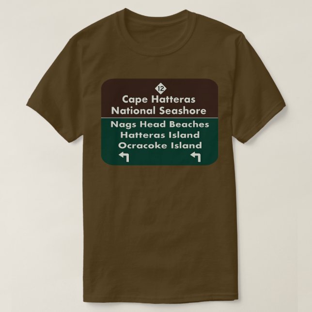 Camiseta Sinal de estrada Cape Hatteras (Frente do Design)