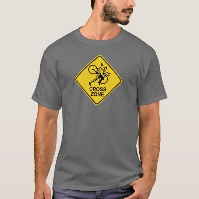 Camiseta Sinal de estrada da zona de Cyclocross (Frente)
