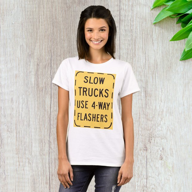Camiseta Sinal de Estrada de Caminhões Lentos (Criador carregado)