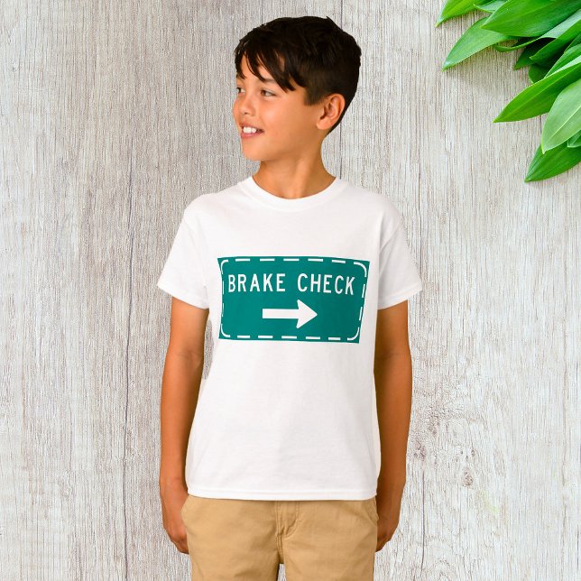 Camiseta Sinal de estrada de verificação de freio com seta (Criador carregado)