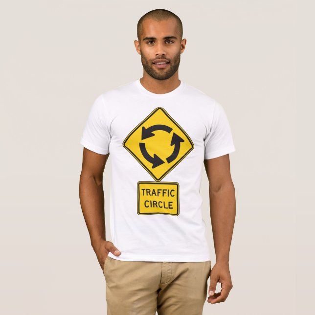 Camiseta Sinal de Estrada do Círculo de Tráfego Sinal Amare (Frente Completa)