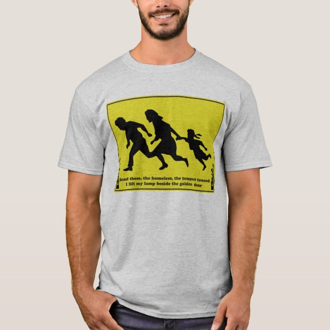 Camiseta Sinal de estrada do cruzamento da família (Frente)