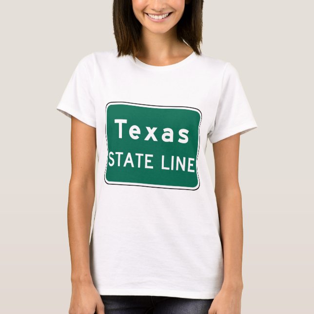 Camiseta Sinal de Estrada do Texas State Line (Frente)