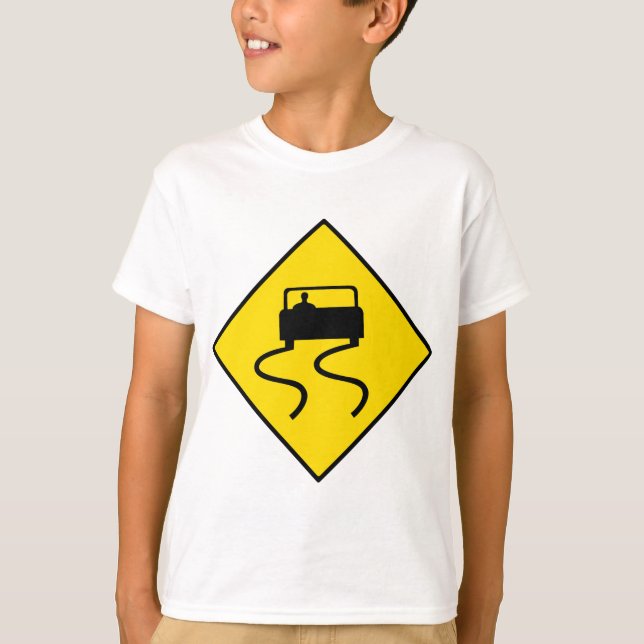 Camiseta Sinal de estrada escorregadiço (Frente)