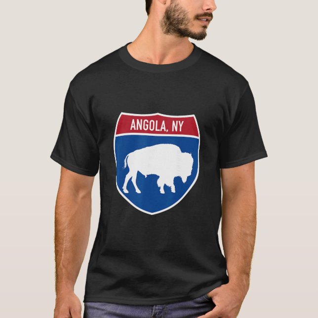 Camiseta Sinal de Estrada Interestadual de Angola Nova York (Frente)