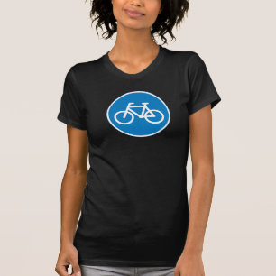 Camiseta Sinal de Faixa de Bicicleta Azul Símbolo de Estrad
