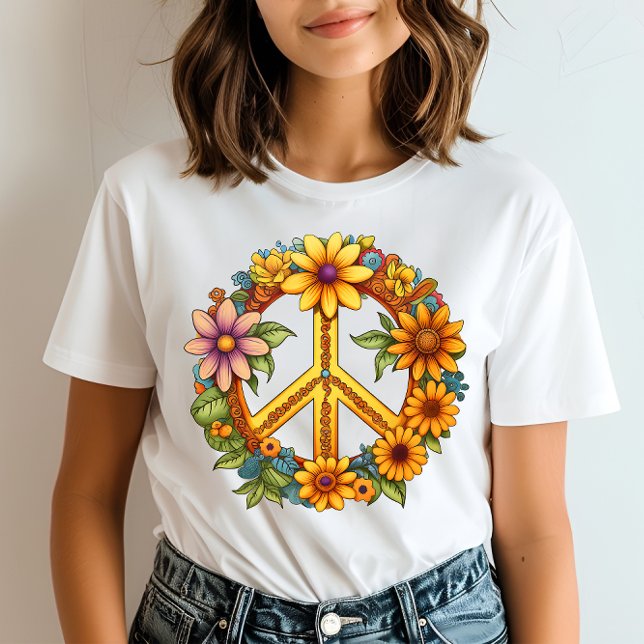 Camiseta Sinal de favor harmonia florida (Criador carregado)