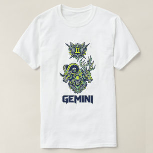 Camiseta Sinal de Gêmeos Cibernético Mecha Besta Mecânica
