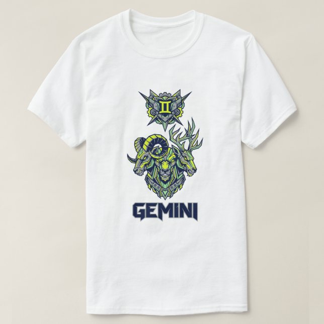 Camiseta Sinal de Gêmeos Cibernético Mecha Besta Mecânica (Frente do Design)