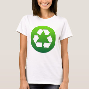 Camiseta Sinal de grande Reciclagem verde