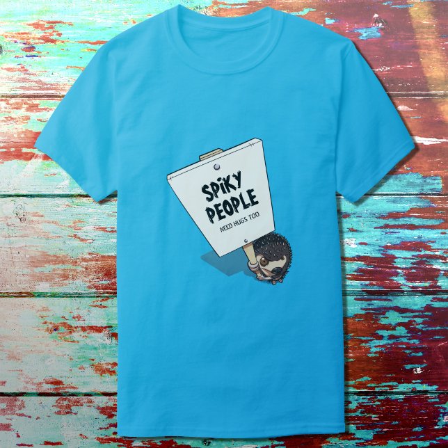 Camiseta Sinal de Hedgehog Engraçado Spiky Pessoas Precisam (Criador carregado)