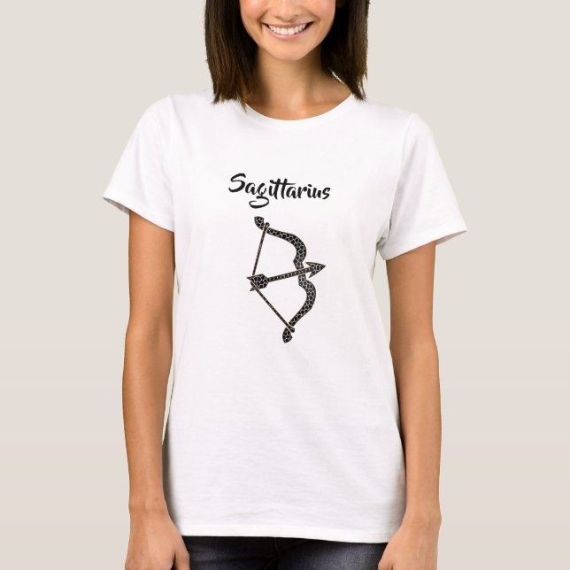 Camiseta Sinal de Horoscópio Sagitário arco de Astrologia e (Frente)