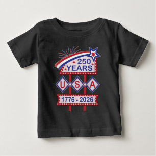 Camiseta Sinal de Letreiro Retro EUA 250º Aniversário 1776-
