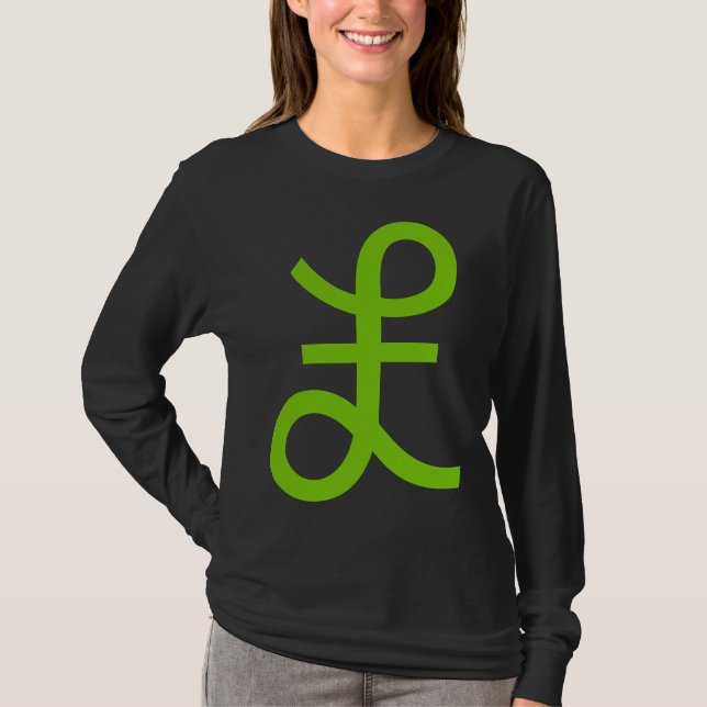 Camiseta Sinal de libra - Verde marciano (Frente)