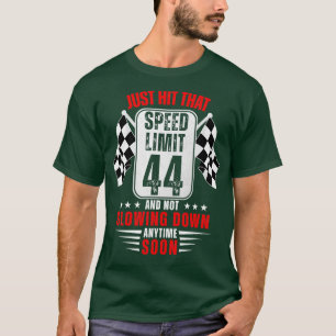 Camiseta Sinal de Limite de Velocidade de Aniversário de 44