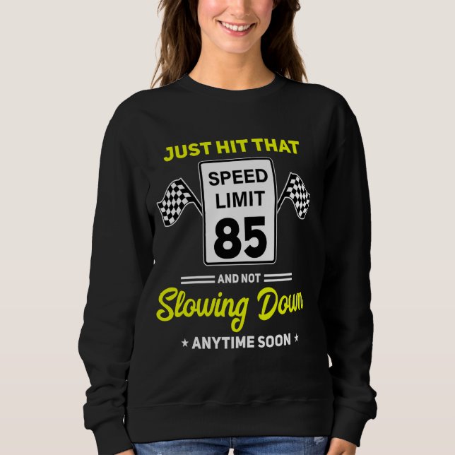 Camiseta Sinal de limite de velocidade de aniversário de 85 (Frente)