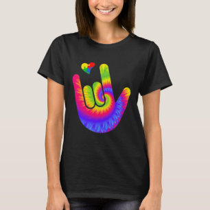 Camiseta Sinal de Linguagem de Sinais de Amor Asl Coração C