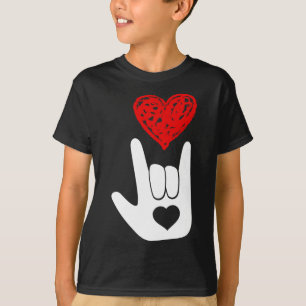 Camiseta Sinal de mão de amor da linguagem de sinais americ