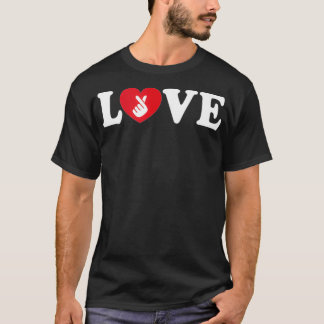 Camiseta Sinal de Mão de Coração de Dedo