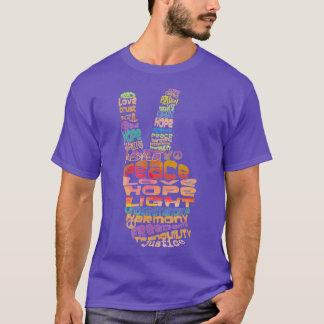 Camiseta Sinal de mão de paz design gráfico