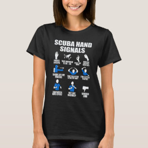 Camiseta Sinal de Mão do Mergulhador Sinais de Mão de Scu