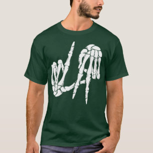 Camiseta Sinal de Mão Freaky Los Angeles Skeleton La TShirt