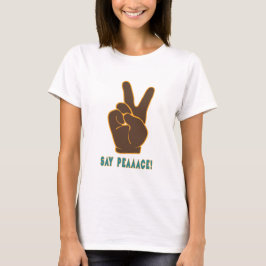 Camiseta Sinal de Mão Não Medo de Paz de Espalhamento