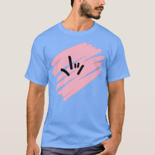 Camiseta Sinal de mão oleosa rosa