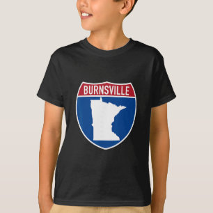 Camiseta Sinal de Mapa de Burnsville Minnesota Rodovia Inte
