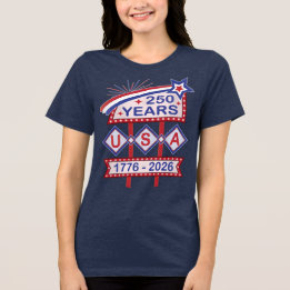 Camiseta Sinal de Marquee do 250º Aniversário Retro EUA 177