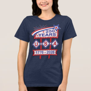 Camiseta Sinal de Marquee do 250º Aniversário Retro EUA 177