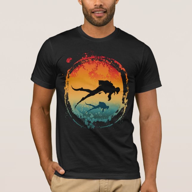 Camiseta Sinal de mergulhador vintage (Frente)