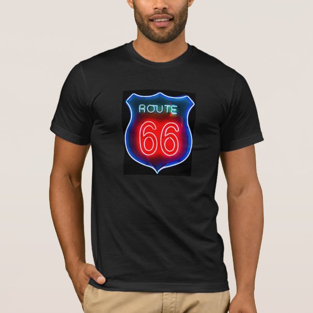 Camiseta Sinal de néon da rota 66 (Frente)