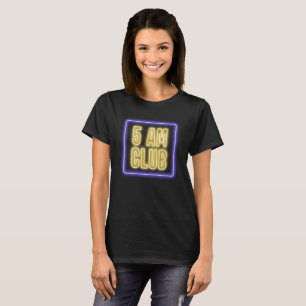 Camiseta Sinal de néon do CLUBE de 5 AM azul & amarelo