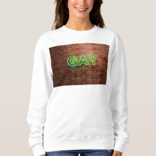 Camiseta Sinal de néon gay iluminado SlipperyJoe brilhante