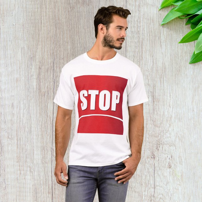 Camiseta Sinal de Parada Vermelho Negrito (Criador carregado)