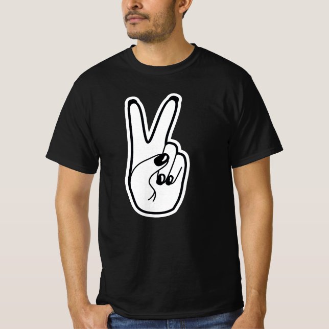 Camiseta Sinal de Paz à Esquerda Movimento de Unidade Preta (Frente)
