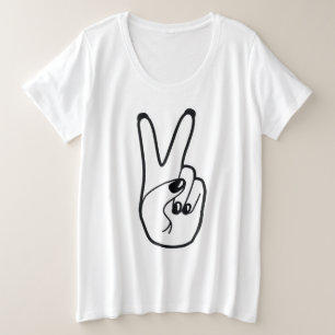 Camiseta Sinal de Paz à Esquerda Movimento de Unidade Preta