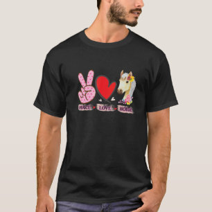 Camiseta Sinal de Paz Amante de Cavalos Amor Equino