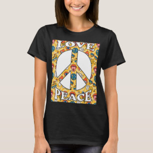 Camiseta Sinal de Paz Amor 60 70 e 80 anos 90 Retro Hippie