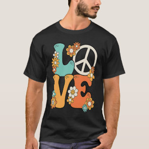 Camiseta Sinal de Paz Amor 60 anos 70 Figurume Groovy Hippi