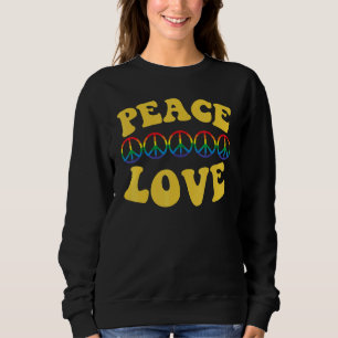 Camiseta Sinal de Paz Amor 60 anos 70 Tie Dye Hippie Hallow