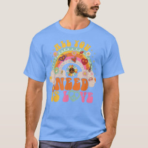Camiseta SINAL DE PAZ AMOR 60s 70s Hippie Groovy Vibes Hall